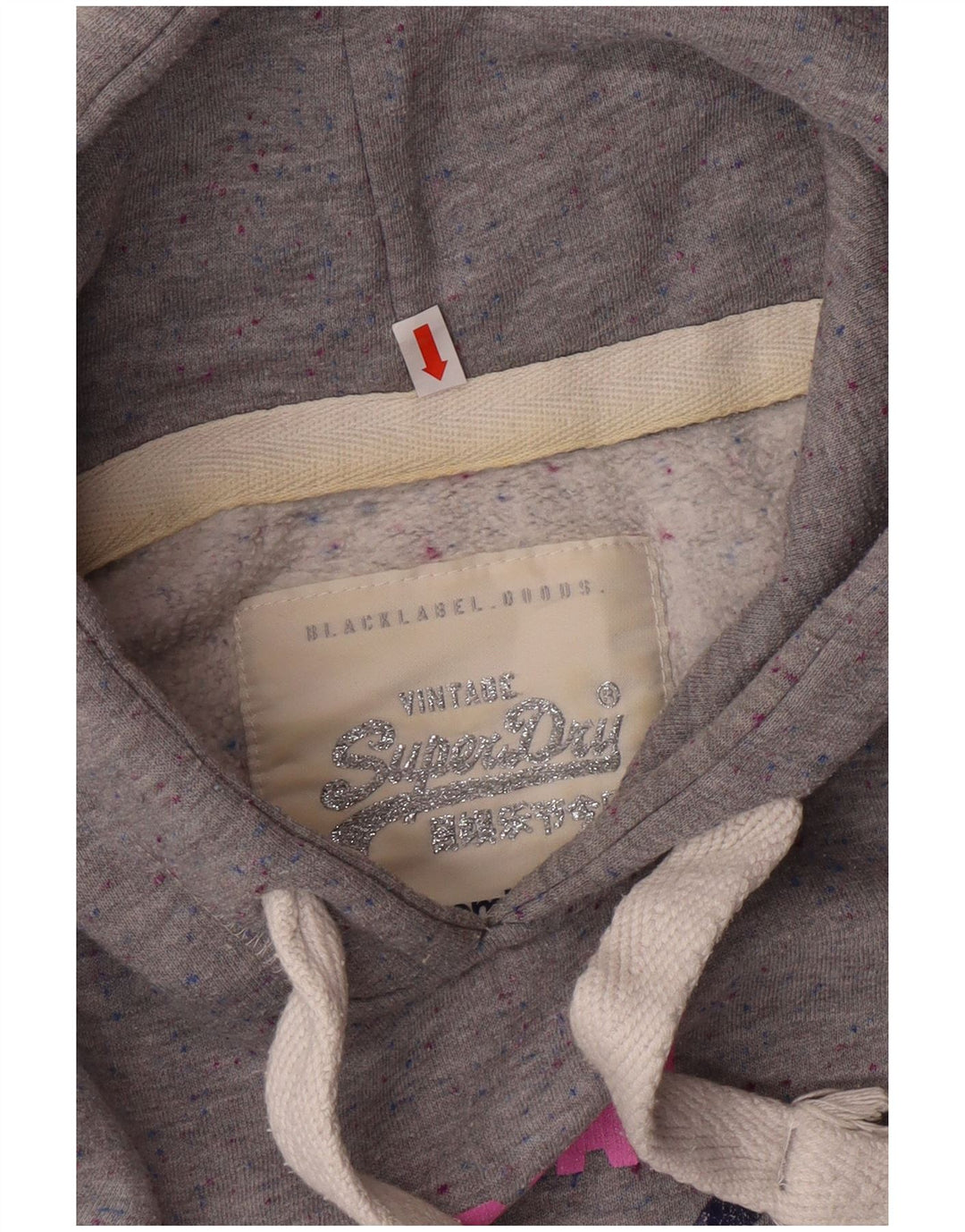 SUPERDRY Damen-Kapuzenpullover mit Grafik, UK 14, Mittelgrau geflecktes Polyester