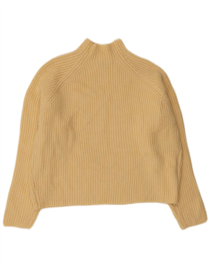 ZARA Damen Crop Oversized Rollkragenpullover Pullover UK 10 Small Gelb
