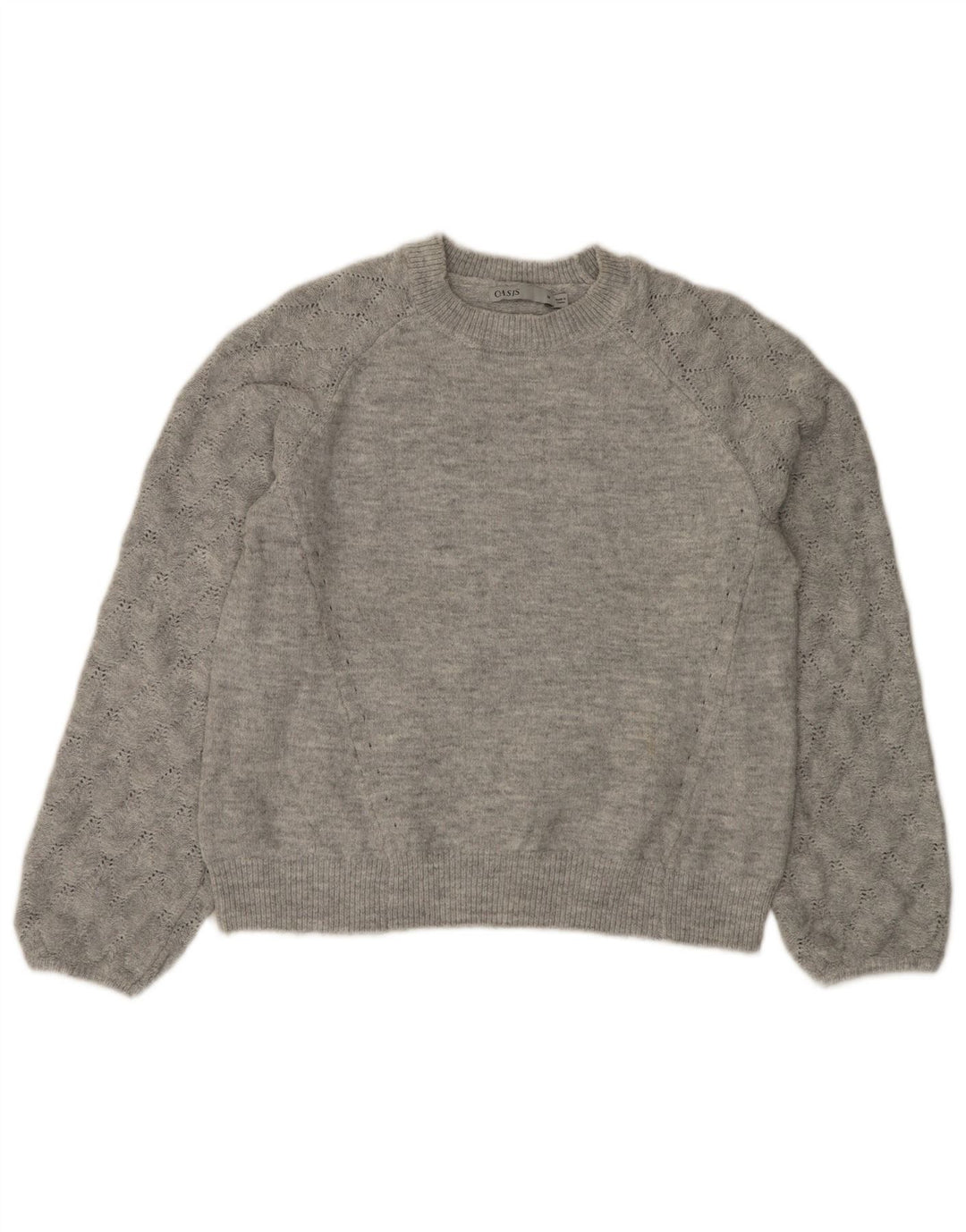 OASIS Damen-Pullover mit Rundhalsausschnitt, UK 14, mittelgraues Acryl