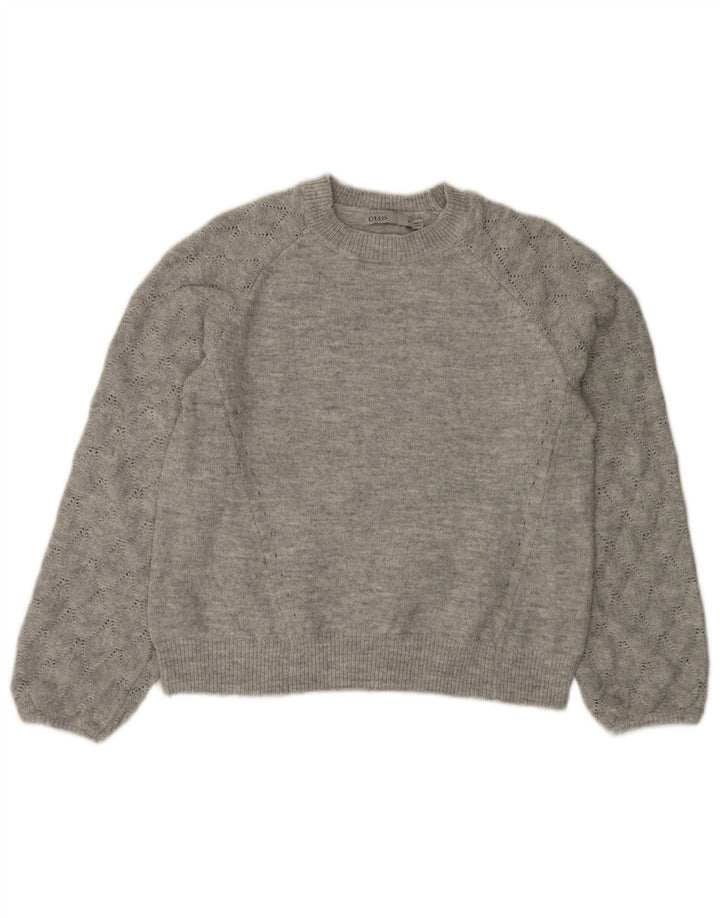OASIS Damen-Pullover mit Rundhalsausschnitt, UK 14, mittelgraues Acryl