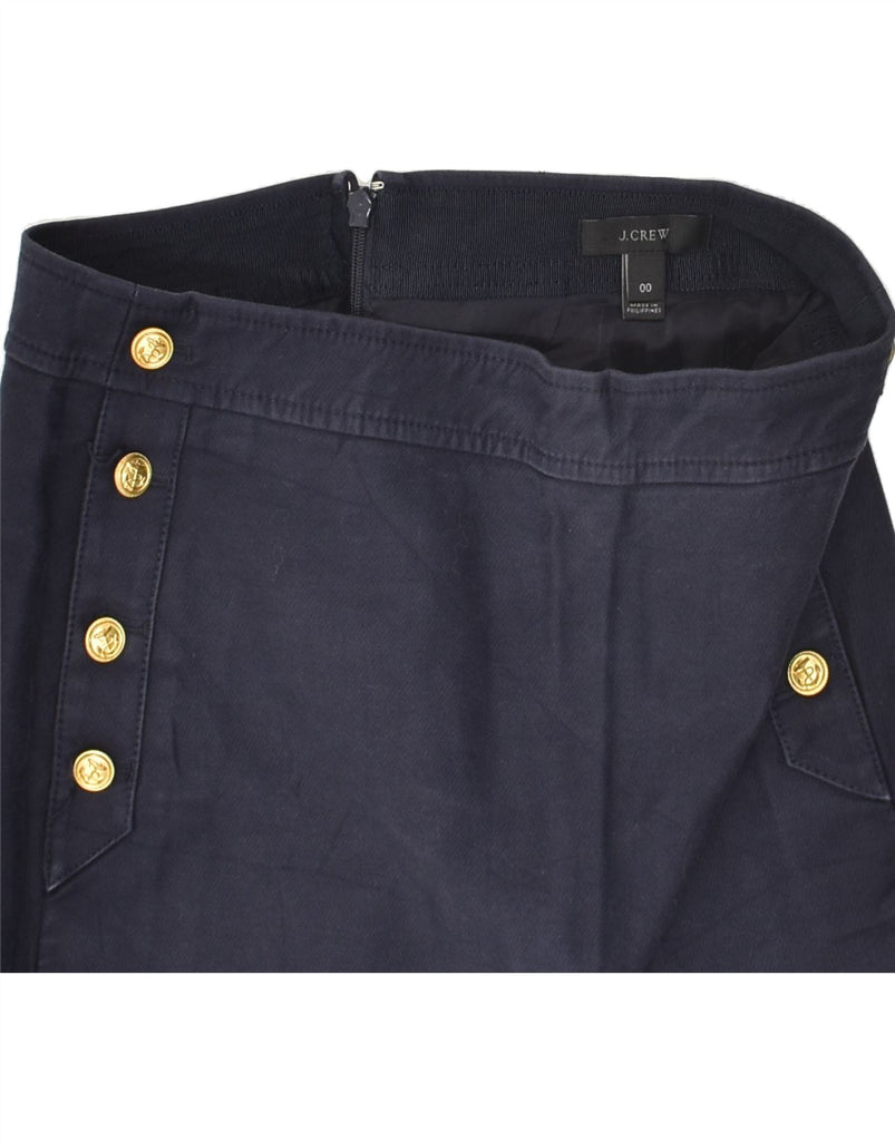 J. CREW Womens Straight Skirt US 00 2XS W28  Navy Blue Cotton | Vintage J. Crew | Thrift | Second-Hand J. Crew | Used Clothing | Messina Hembry 