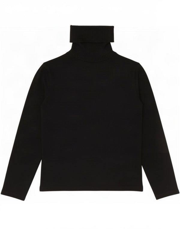 Zara Womens Roll Neck Jumper Sweater UK 14 Large Black