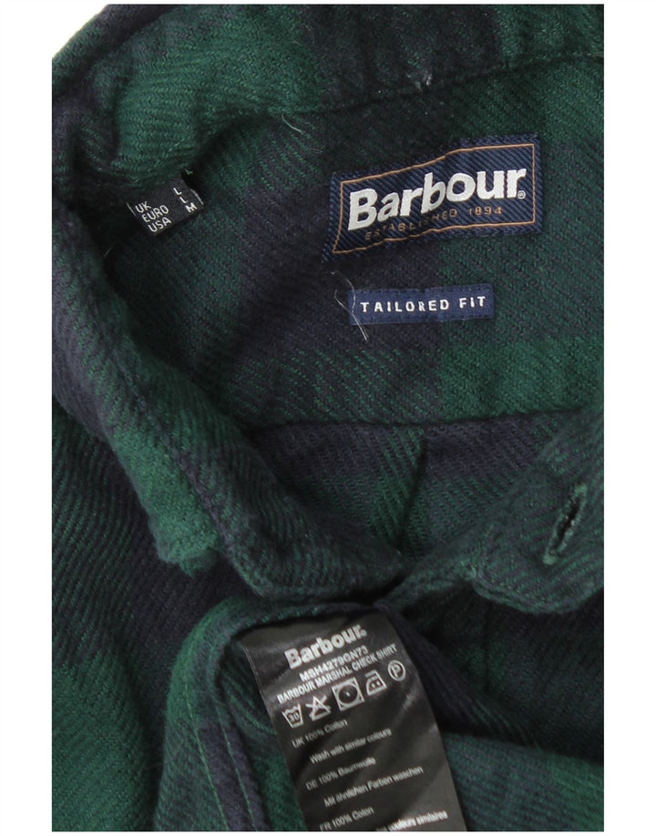Barbour Tailored Fit Flanellhemd für Herren, groß, grün kariert, Baumwolle
