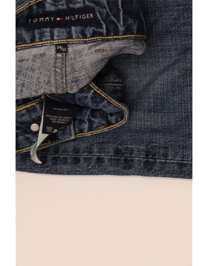 Tommy Hilfiger Herren Straight Jeans W34 L29 Blaue Baumwolle
