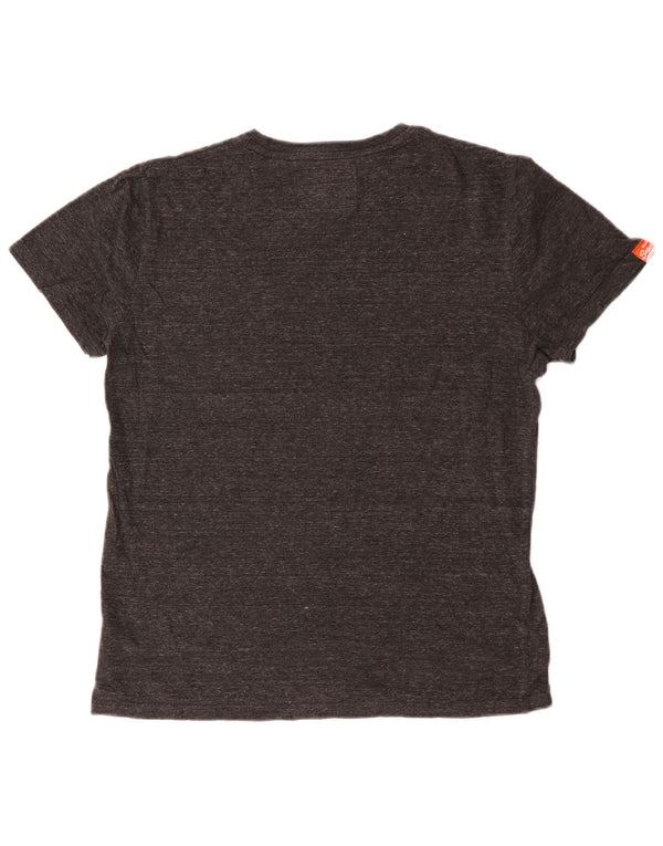 Superdry Mens T-Shirt Top Large Grey Cotton