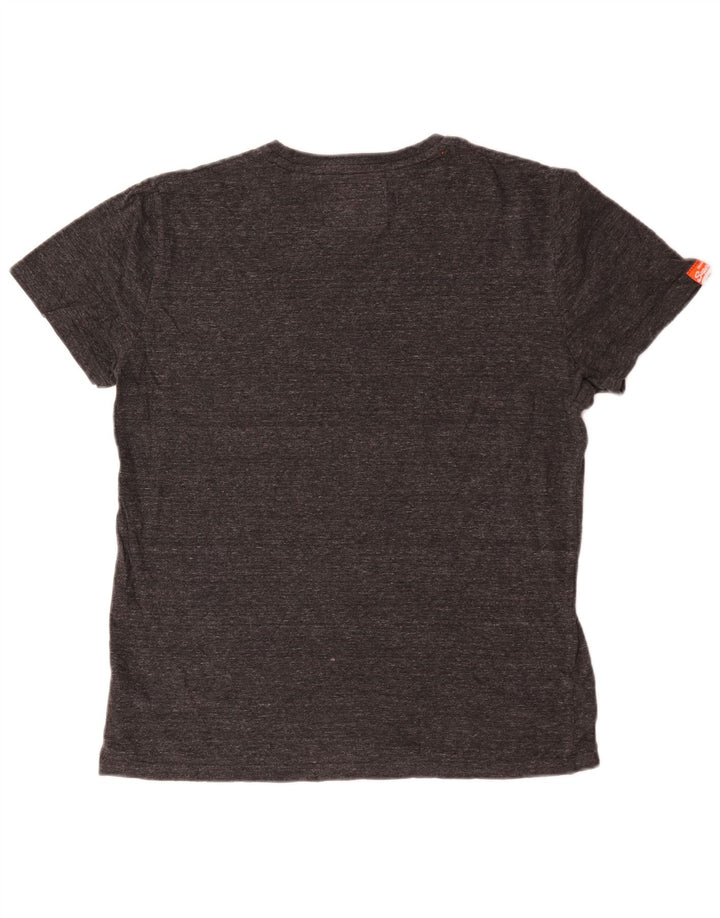Superdry Herren T-Shirt Top Large Grau Baumwolle