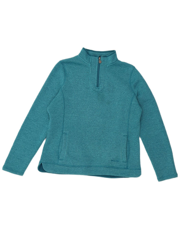 Weird Fish Damen-Sweatshirt mit Reißverschluss am Hals, UK 12, Mittelblau, Polyester