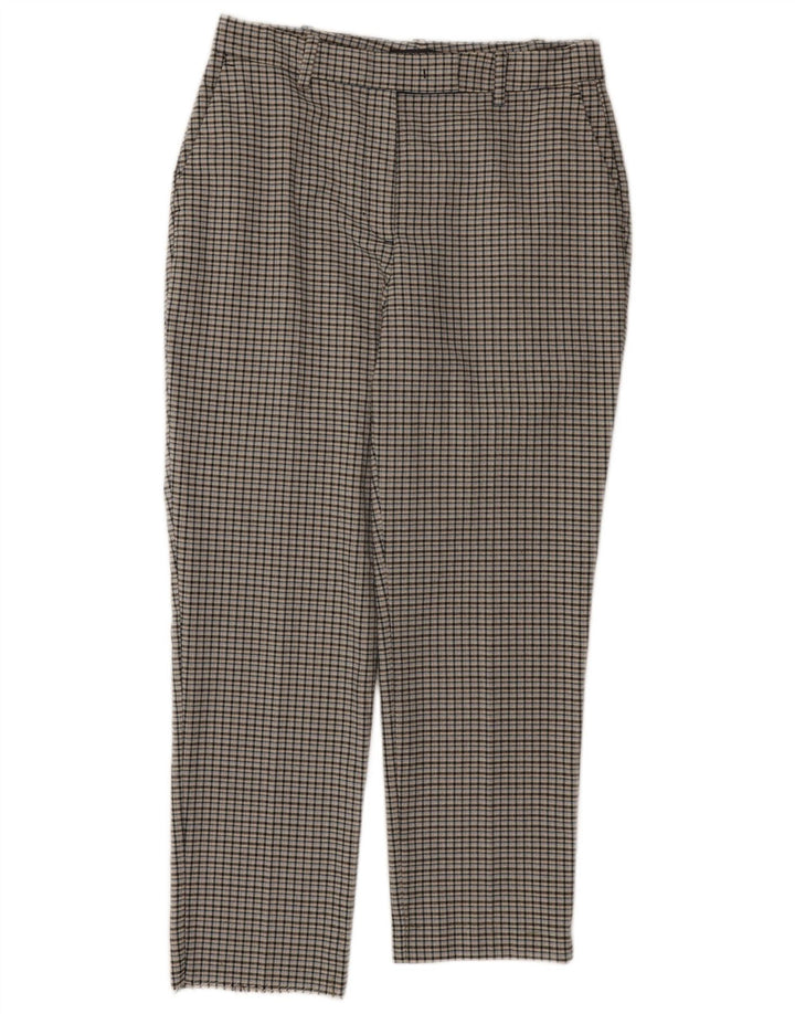 Marks & Spencer Damen-Hose mit kurzem Schnitt, UK 10, Größe S, W30, L24, grau kariert