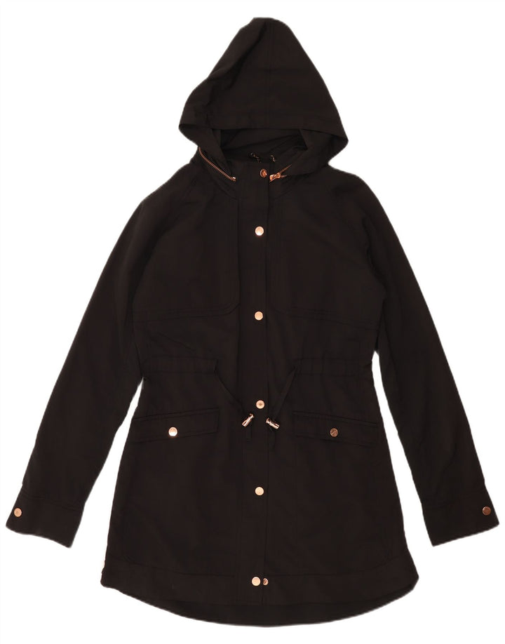 Ted Baker Damen-Parka mit Kapuze, übergroß, Größe 1, XS, schwarzes Polyester