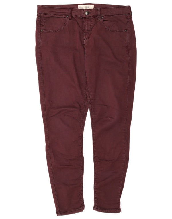 Topshop Damen Leigh Jegging Jeans W32 L27 Burgund Baumwolle