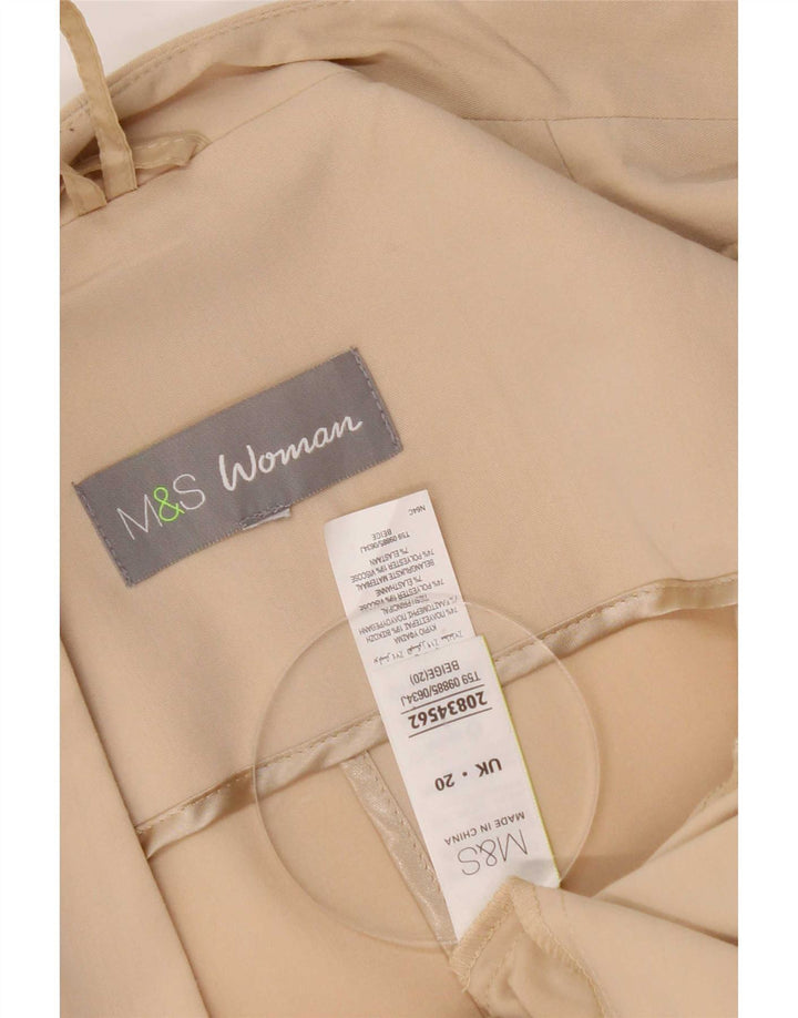 Marks & Spencer Offene Damen-Blazerjacke UK 20 2XL Beige Polyester