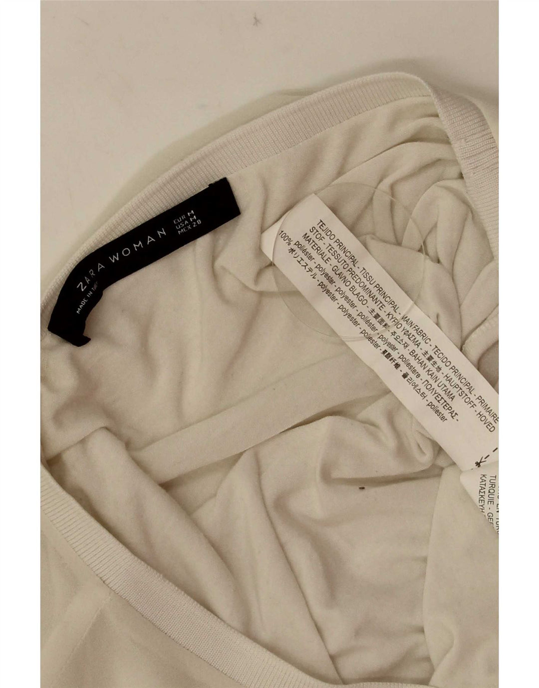 Zara Damen-Blusenoberteil in Übergröße, Größe UK 14, Mittelweiß, Polyester