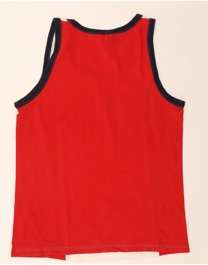 Dolce & Gabbana Herren-Weste mit Grafik, Mittelrot, Colourblock-Baumwolle, Strand