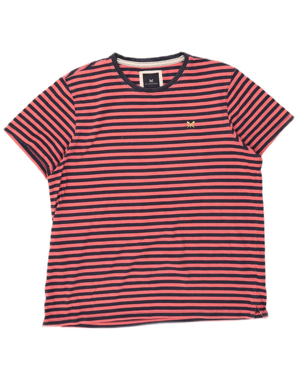 Crew Clothing Herren-T-Shirt, kurzärmelig, normal, 2XL, rosa gestreift, Baumwolle