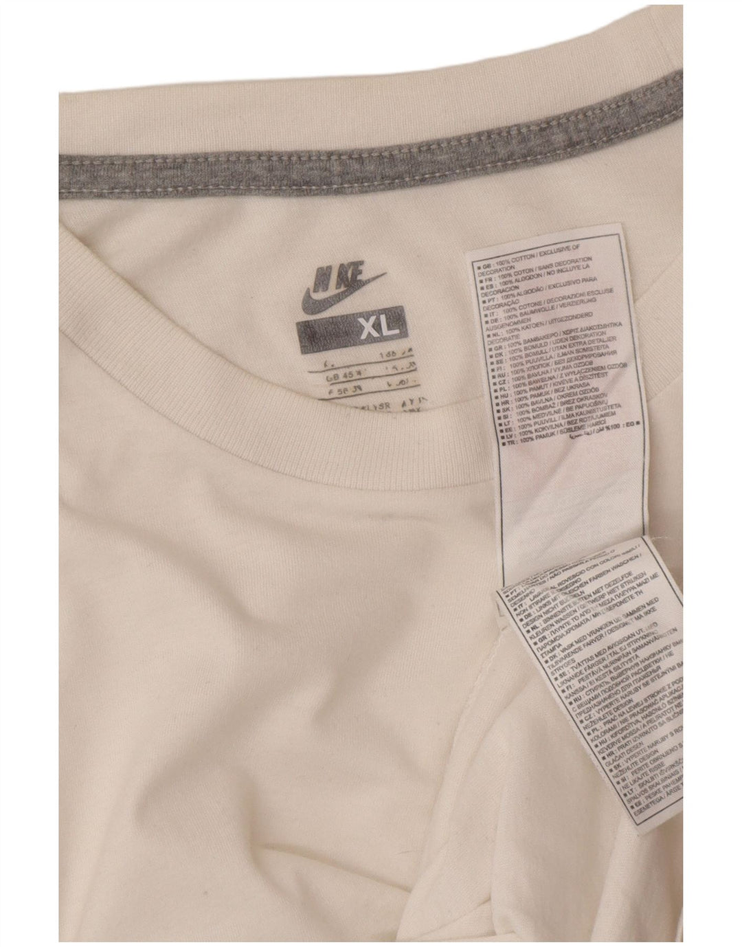 NIKE Herren T-Shirt Top UK 45/47 XL Weiße Baumwolle