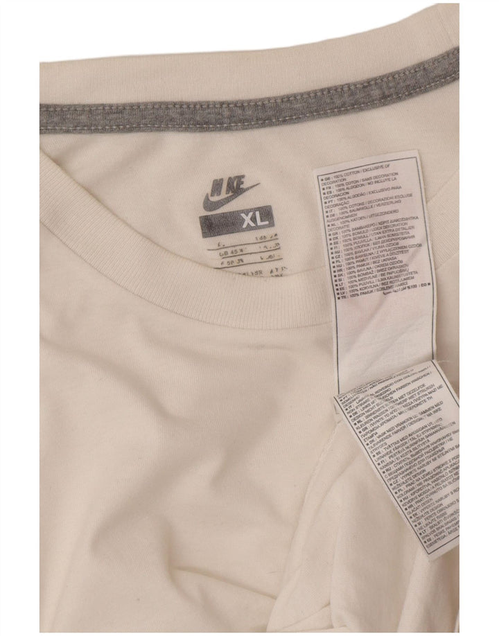 NIKE Herren T-Shirt Top UK 45/47 XL Weiße Baumwolle