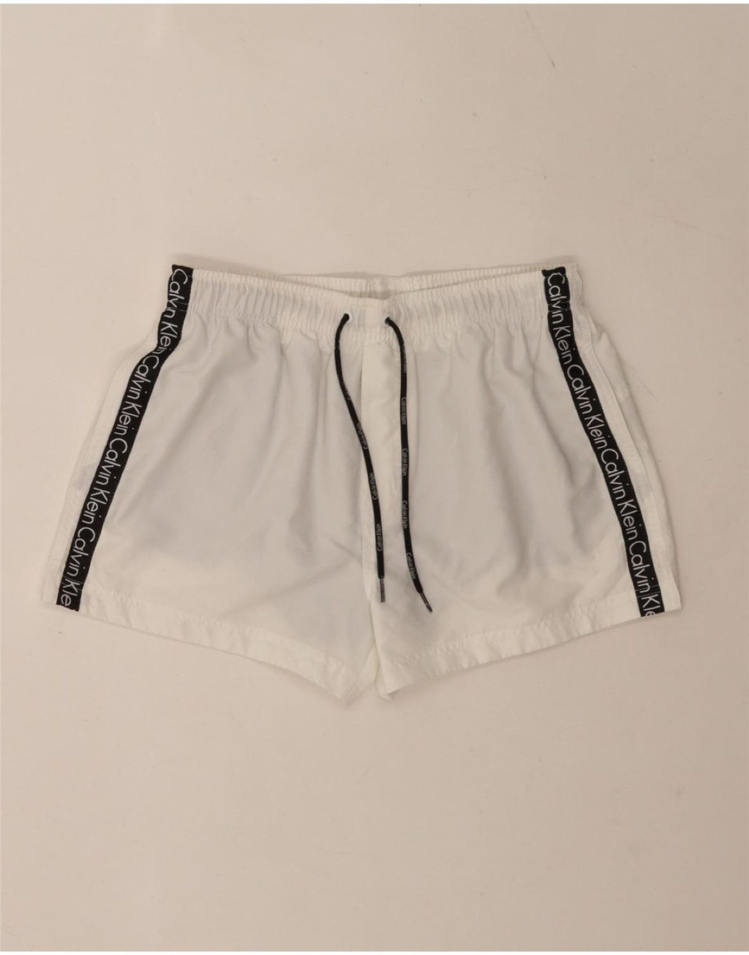 Calvin Klein Herren-Badeshorts mit Grafik, Mittelweiß, Farbblock