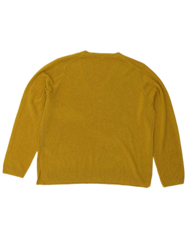 Marks & Spencer Damen-Pullover mit V-Ausschnitt, Gr. 18, XL, gelbes Acryl