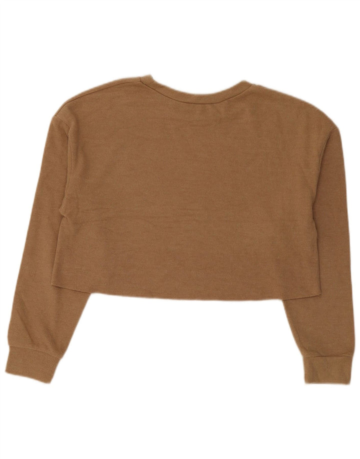 Zara Damen Trafaluc Übergroßes Crop Top Kleine braune Baumwolle