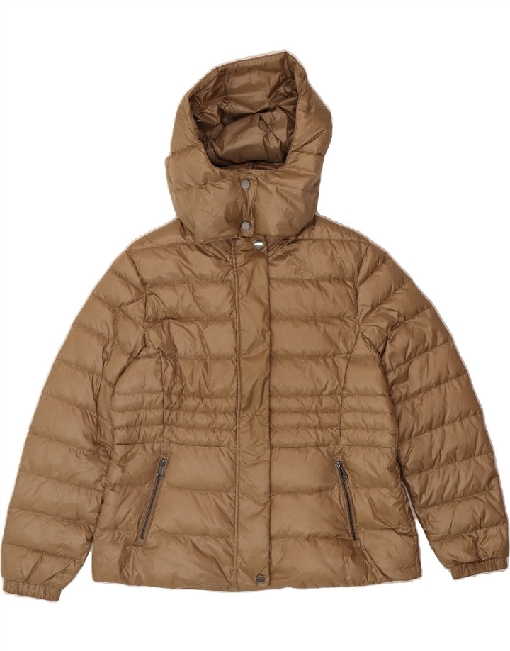 MASSIMO DUTTI Womens Hooded Padded Jacket UK 18 XL Beige Nylon Vintage Massimo Dutti and Second-Hand Massimo Dutti from Messina Hembry 