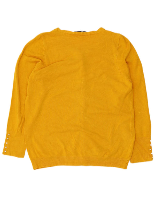 Zara Damen Strickjacke Pullover UK 20 2XL Gelb