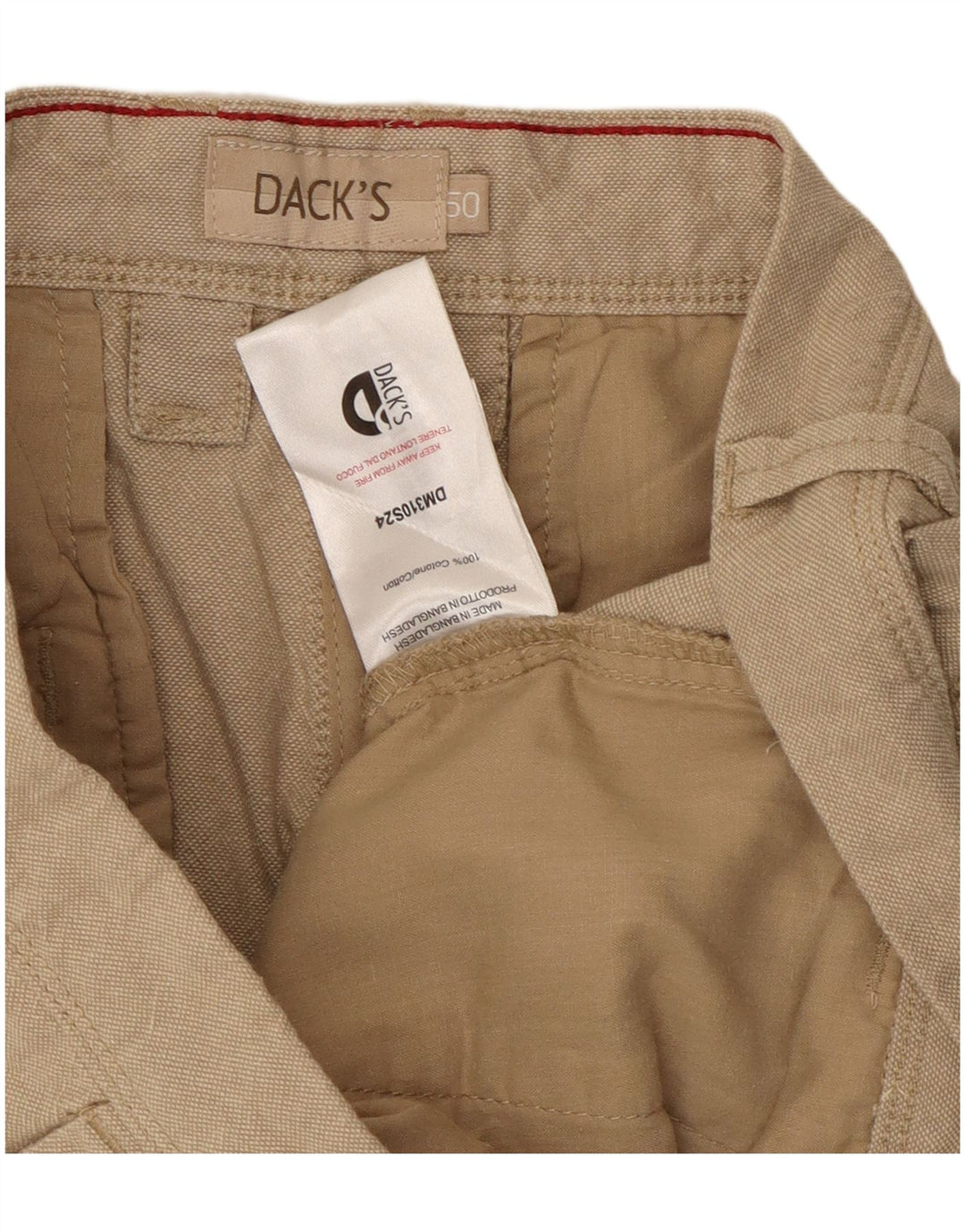 Dack's Herren-Cargoshorts IT 50 Large W34 Beige Baumwolle
