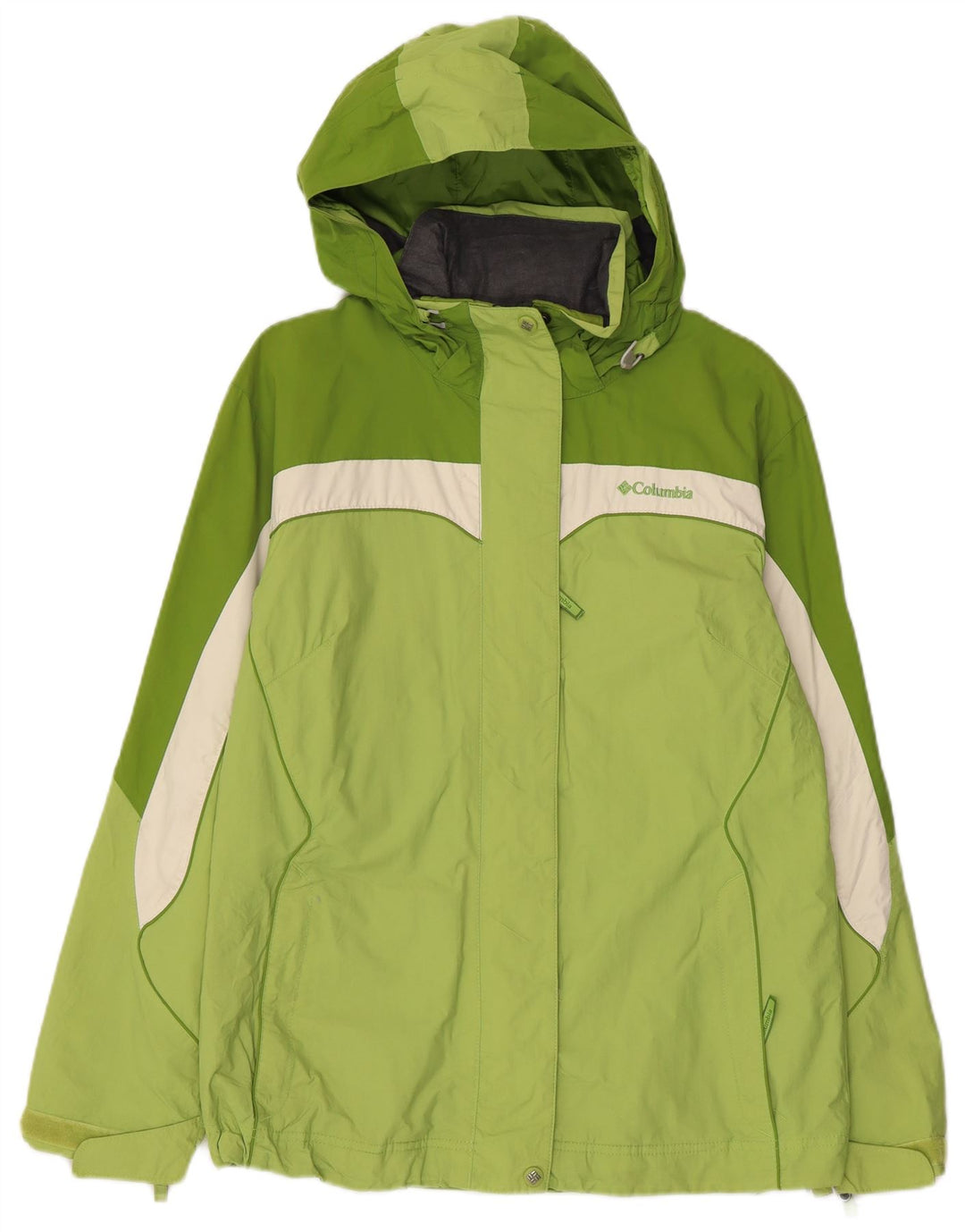 COLUMBIA Damen Interchange Regenjacke UK 14 Mittelgrüner Farbblock