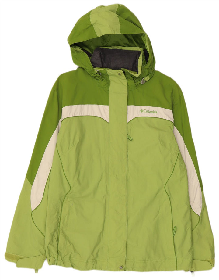 COLUMBIA Damen Interchange Regenjacke UK 14 Mittelgrüner Farbblock