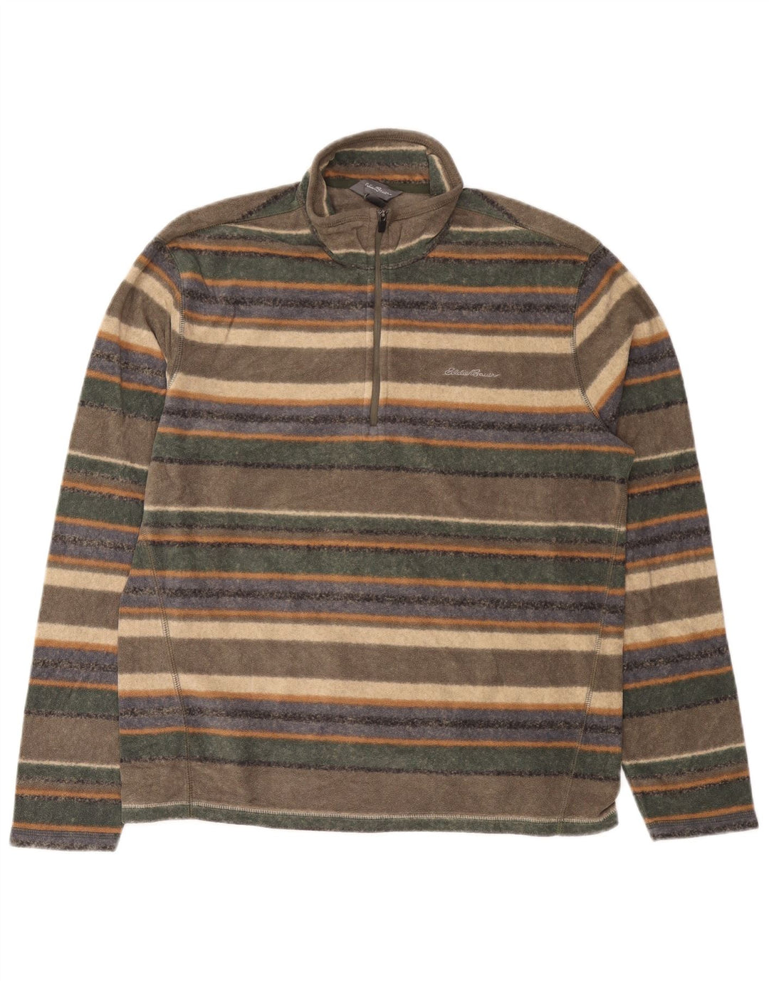 EDDIE BAUER Herren-Fleecepullover mit Reißverschluss, mittelgroß, mehrfarbig gestreift