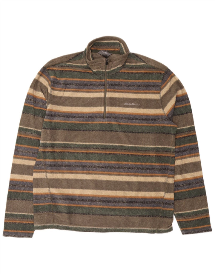 EDDIE BAUER Herren-Fleecepullover mit Reißverschluss, mittelgroß, mehrfarbig gestreift