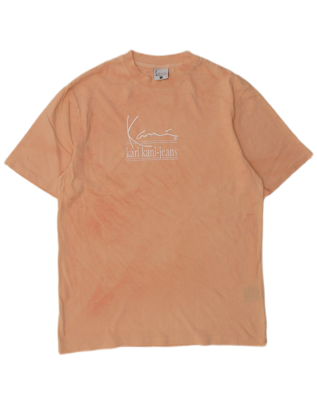 KARL KANI Herren-T-Shirt mit Grafik, Größe S, rosa Batik-Baumwolle