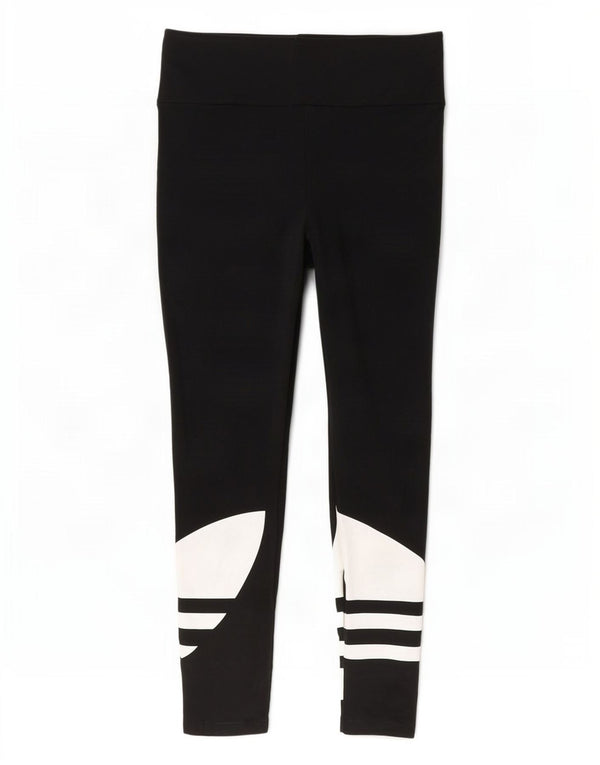 Adidas Damen Graphic Leggings UK 8 Small Schwarz Baumwolle