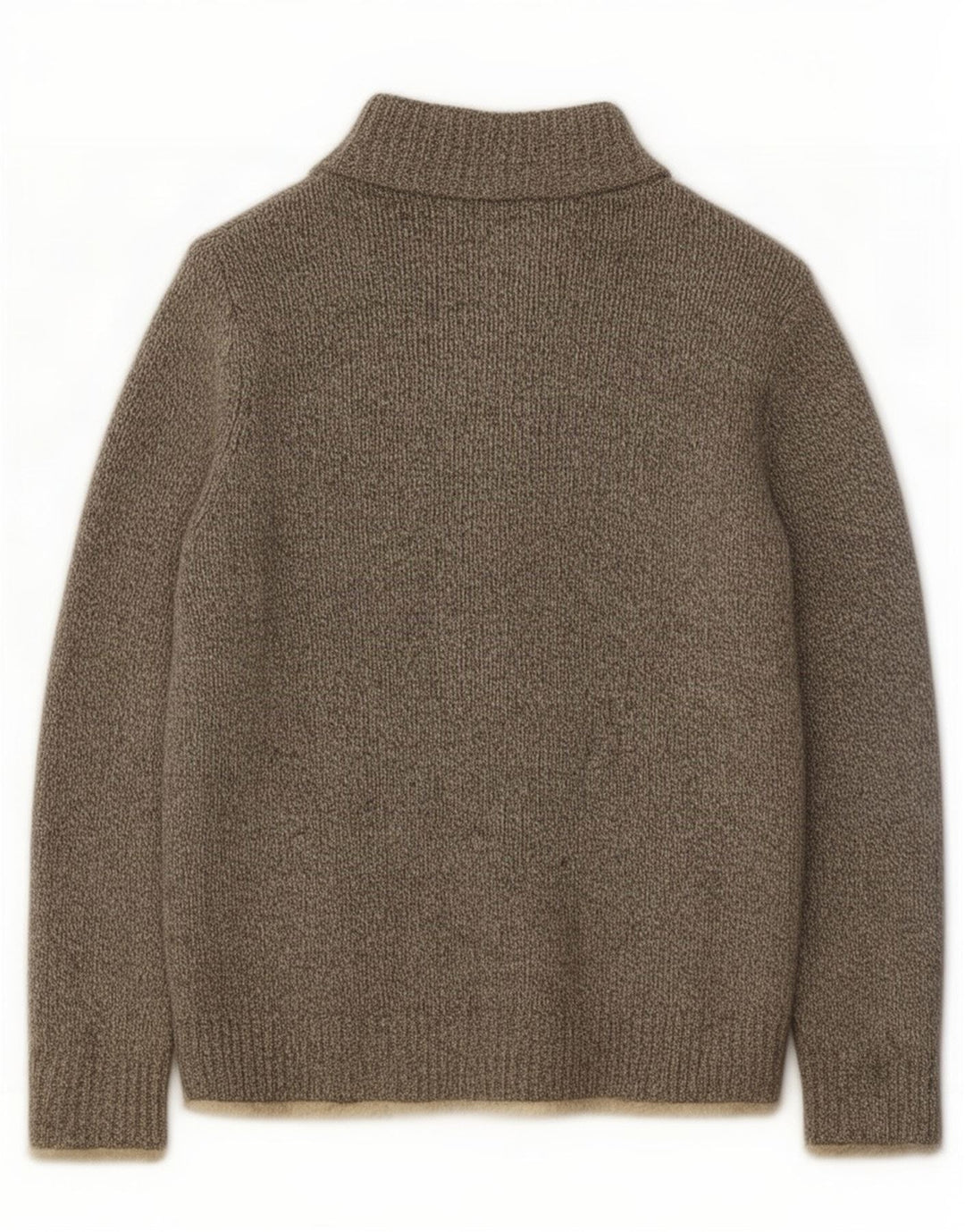 L.L.Bean Herren-Strickjacke aus mittelgrau melierter Lammwolle
