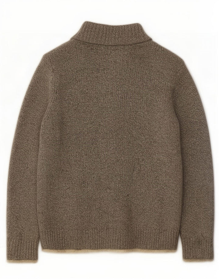 L.L.Bean Herren-Strickjacke aus mittelgrau melierter Lammwolle