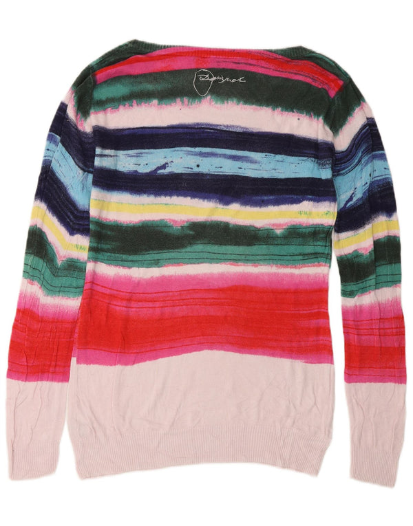 Desigual Damen-Pullover mit U-Boot-Ausschnitt, Gr. 18, XL, mehrfarbig gestreift