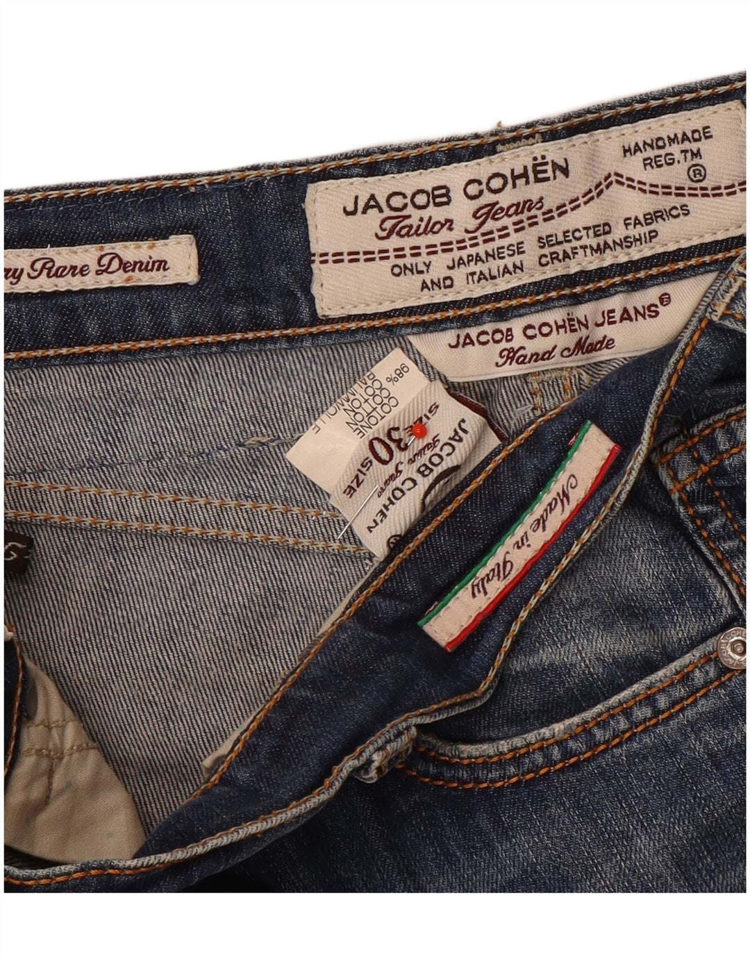 Jacob Cohen Damen-Cropped-Jeans W30 L24 Blaue Baumwolle