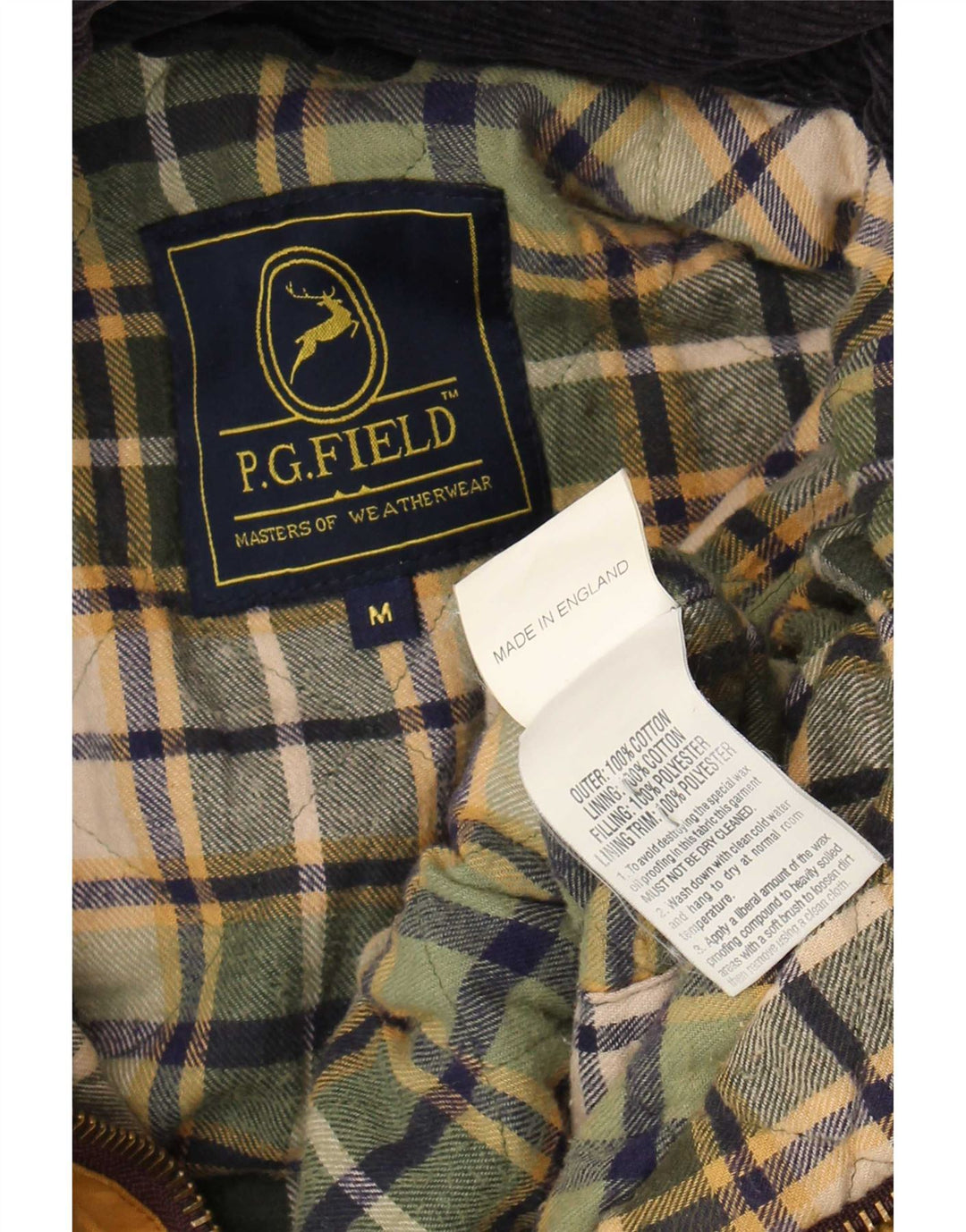 P.G.Field Herrenjacke aus gewachster Baumwolle, UK 38, Mittelbeige