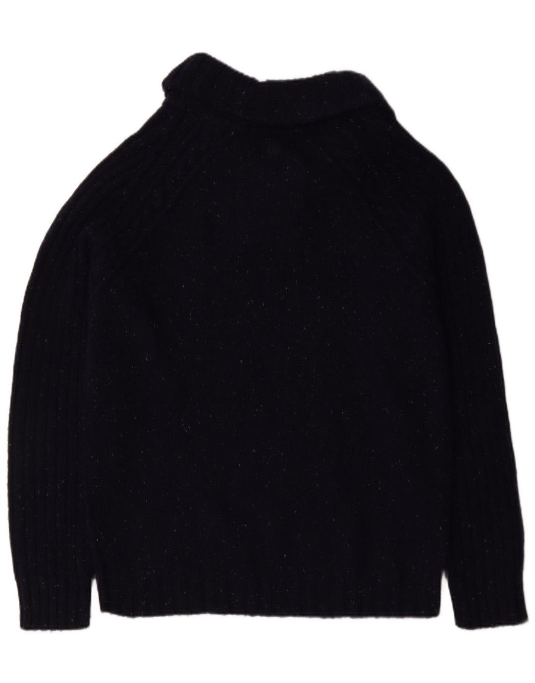 Fat Face Herren-Pullover mit Schalkragen, groß, marineblau gesprenkelte Wolle