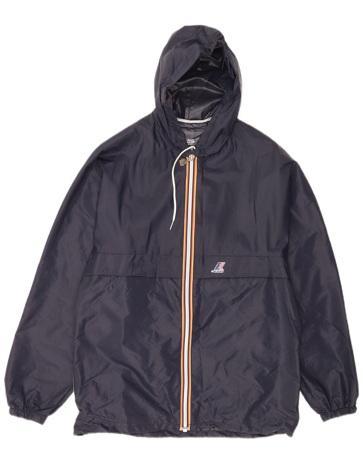 K-Way Herren-Regenjacke mit Kapuze, Größe S, Marineblau, Größe 36, Polyamid