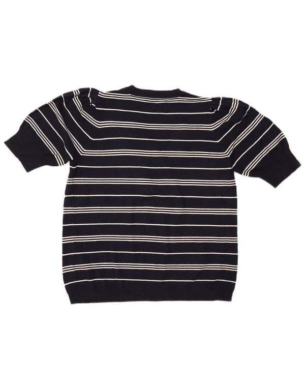 MARKS & SPENCER Damen-Pullover mit Rundhalsausschnitt, bauchfrei, UK 14, mittleres Marineblau