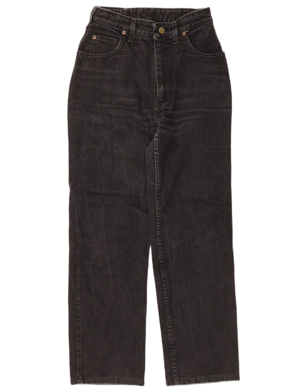 Lee Damen Straight Jeans W30 L26 Schwarze Baumwolle