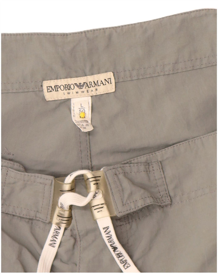 Emporio Armani Herren Badeshorts IT 50 Large Grau Polyester