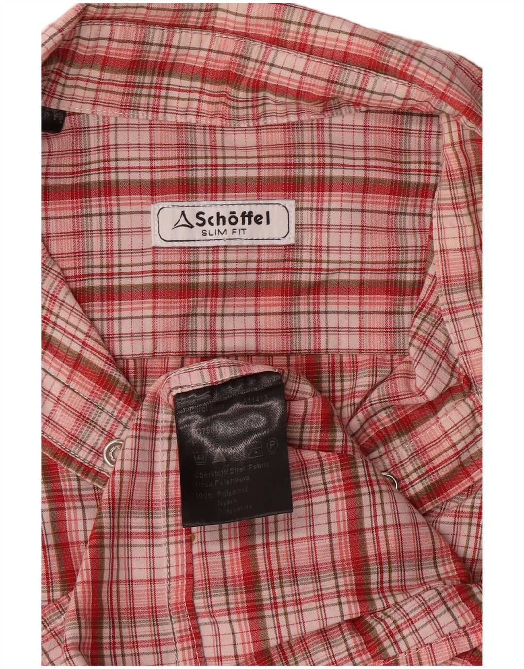 Schöffel Damen Slim Fit Hemd UK 14 Medium Red Check Polyamid