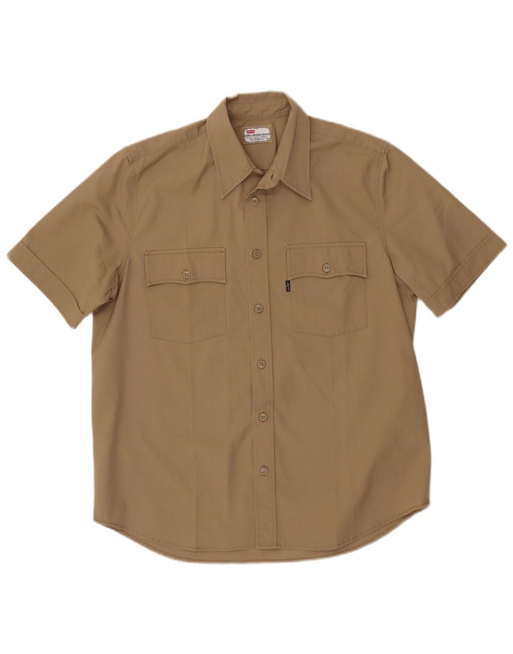 Levi's Herren-Kurzarmhemd aus mittlerer Khaki-Baumwolle