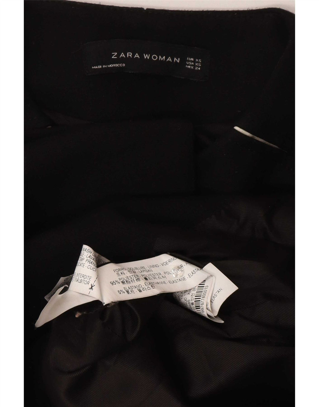 Zara Damen Mantel UK 6 XS Schwarz Polyester