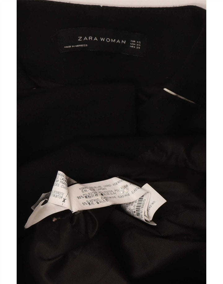 Zara Damen Mantel UK 6 XS Schwarz Polyester