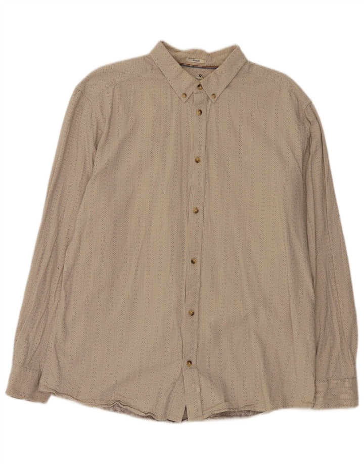 Wrangler Herren-Hemd mit regulärer Passform, 2XL, beige gepunktete Baumwolle