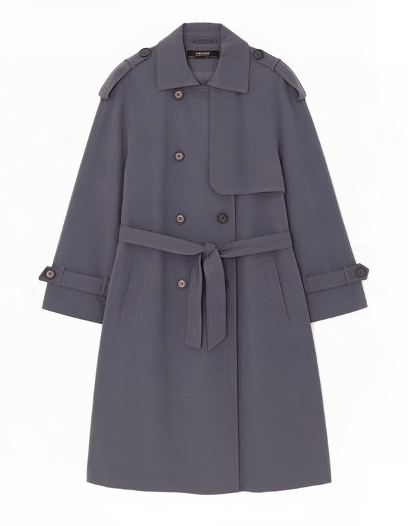 Zara Damen-Trenchcoat mit 3/4-Ärmeln, übergroß, Gr. 10, Größe S, Grau