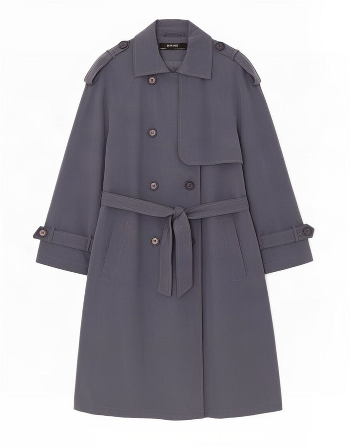 Zara Damen-Trenchcoat mit 3/4-Ärmeln, übergroß, Gr. 10, Größe S, Grau