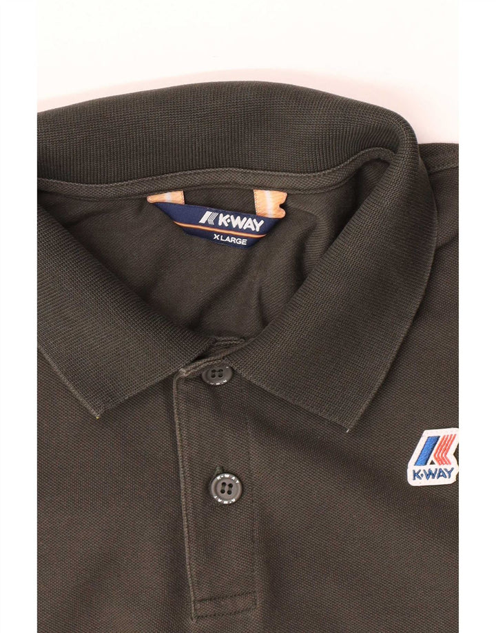K-Way Herren-Poloshirt XL Khaki Colourblock